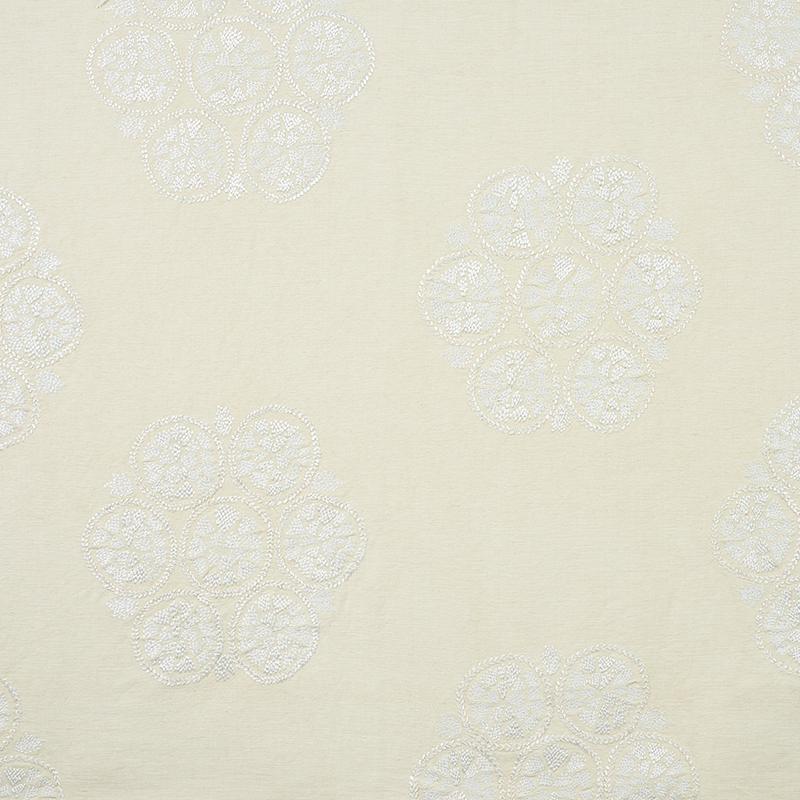 Schumacher Isla Hand Embroidery Ivory Fabric