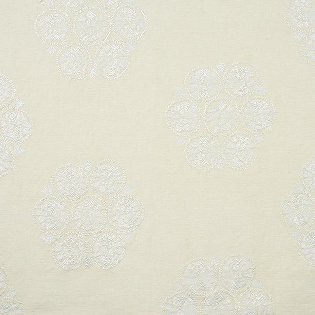 Schumacher Isla Hand Embroidery Ivory Fabric