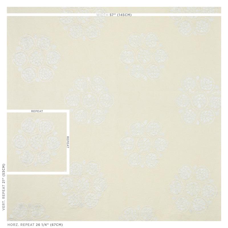 Schumacher Isla Hand Embroidery Ivory Fabric – DecoratorsBest