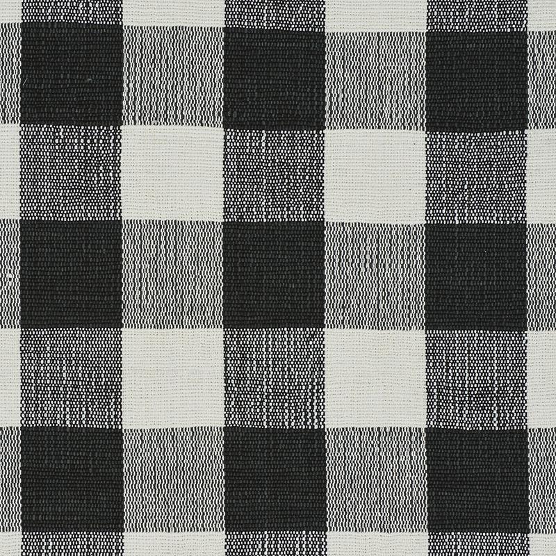Schumacher Barnes Performance Check Black Fabric