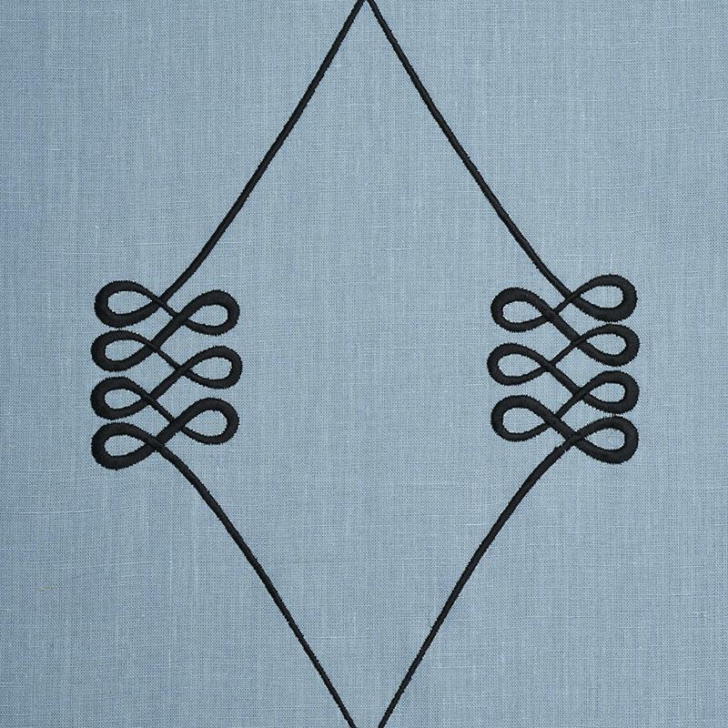 Schumacher Nicolette Embroidery Dusty Blue Fabric