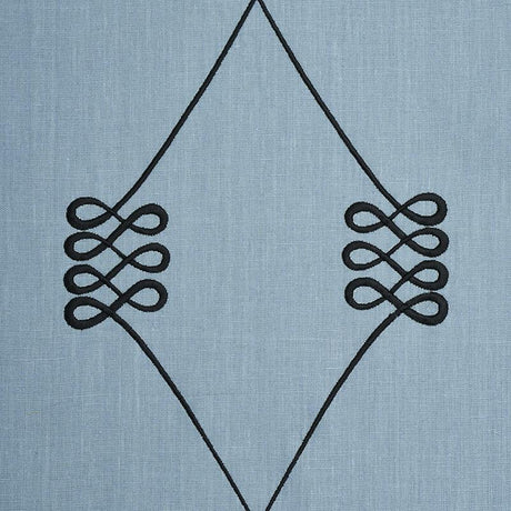 Schumacher Nicolette Embroidery Dusty Blue Fabric
