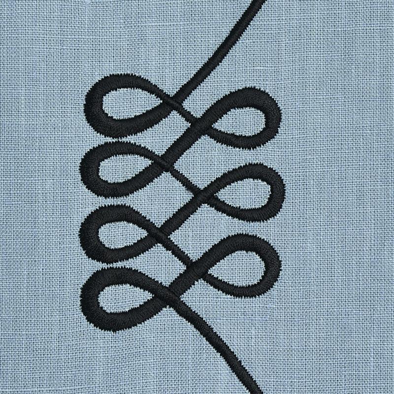 Schumacher Nicolette Embroidery Dusty Blue Fabric