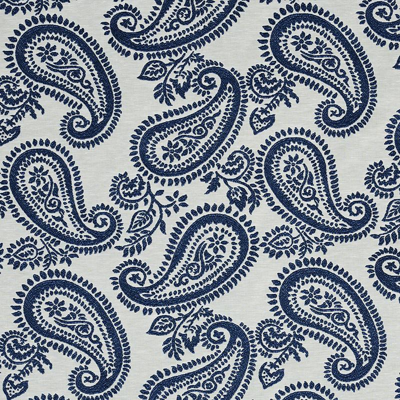 Schumacher Milena Paisley Blue Fabric