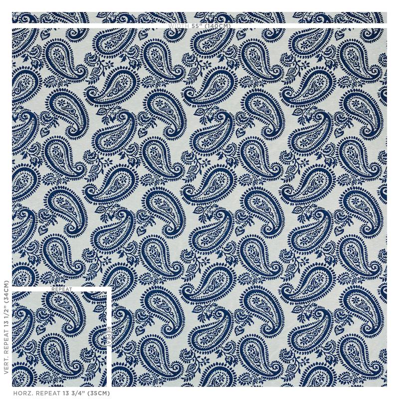 Schumacher Milena Paisley Blue Fabric