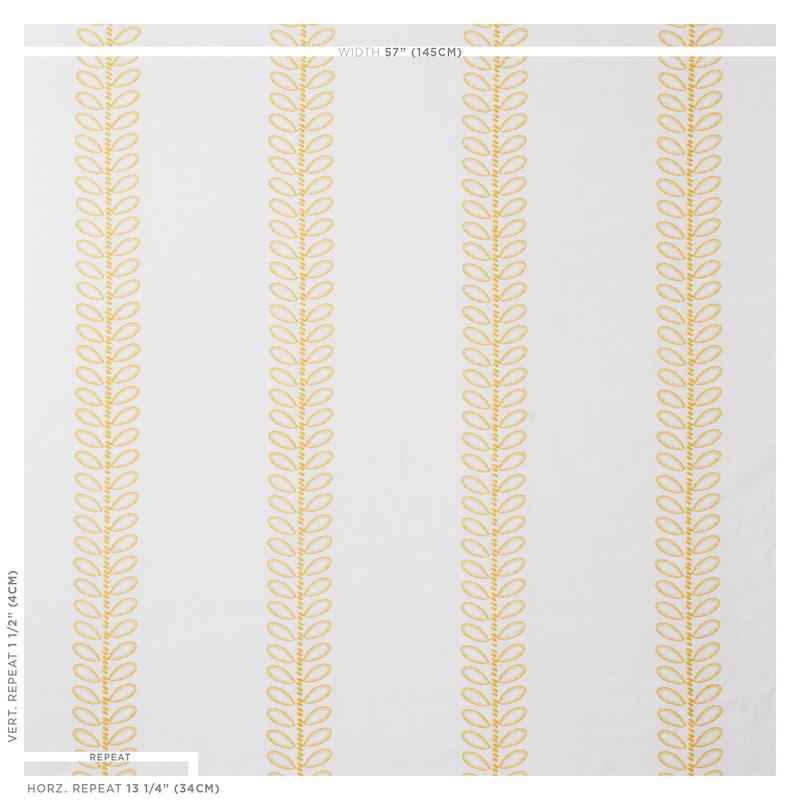 Schumacher Camile Embroidery Yellow Fabric