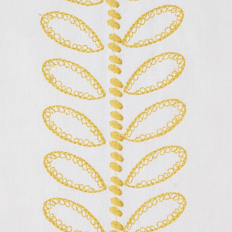 Schumacher Camile Embroidery Yellow Fabric