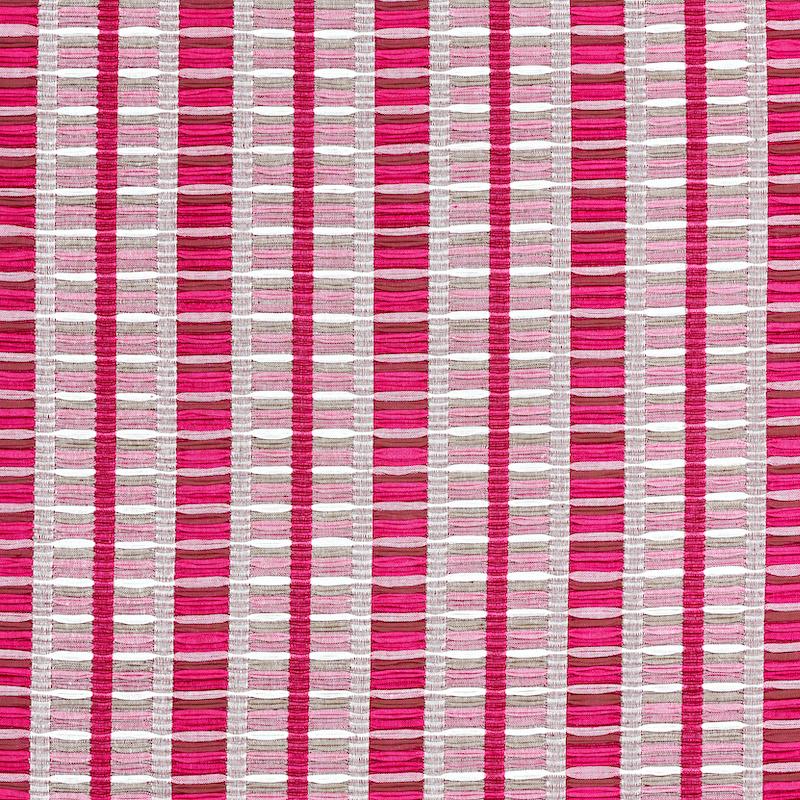 Schumacher Palopo Hand Woven Stripe Flamingo Fabric