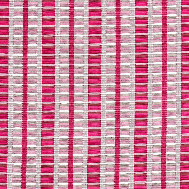 Schumacher Palopo Hand Woven Stripe Flamingo Fabric
