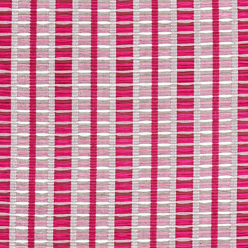 Schumacher Palopo Hand Woven Stripe Flamingo Fabric