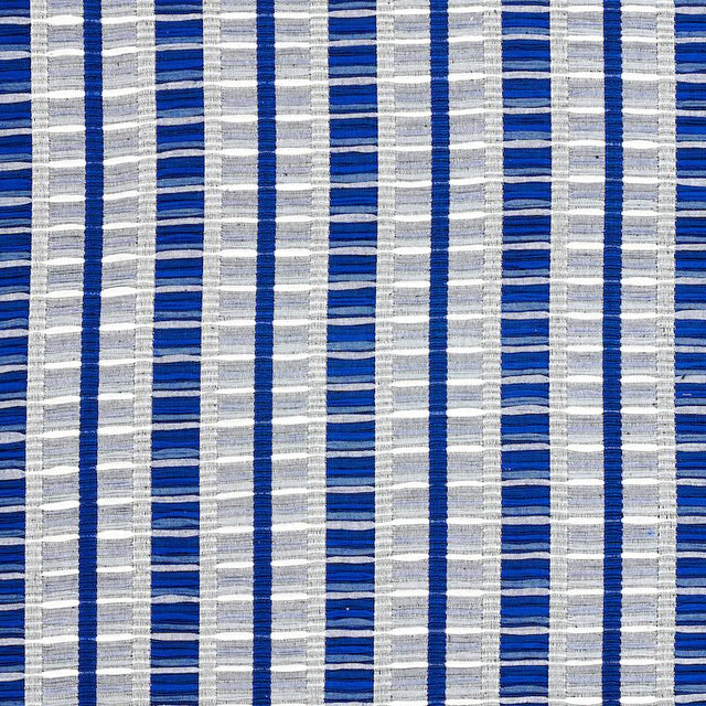 Schumacher Palopo Hand Woven Stripe Azul Fabric