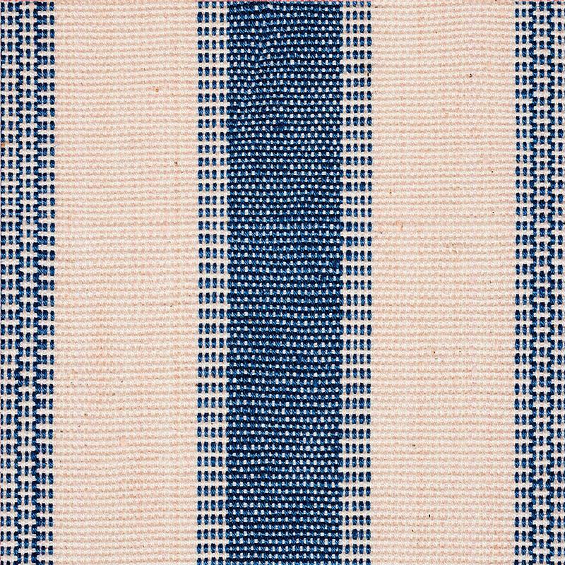 Schumacher Ipala Hand Woven Stripe Ocean Fabric