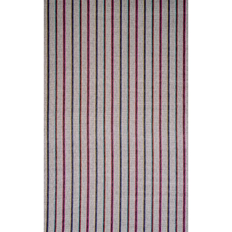 Schumacher Corcha Hand Woven Stripe Mono Multi Fabric