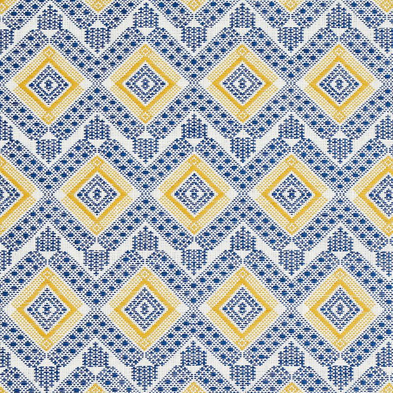 Schumacher Ocosito Hand Woven Blue Fabric