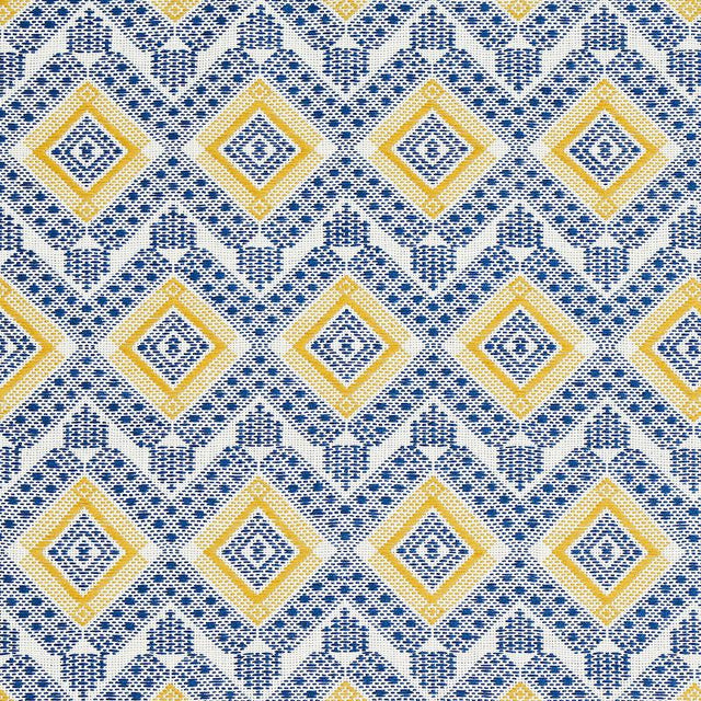 Schumacher Ocosito Hand Woven Blue Fabric