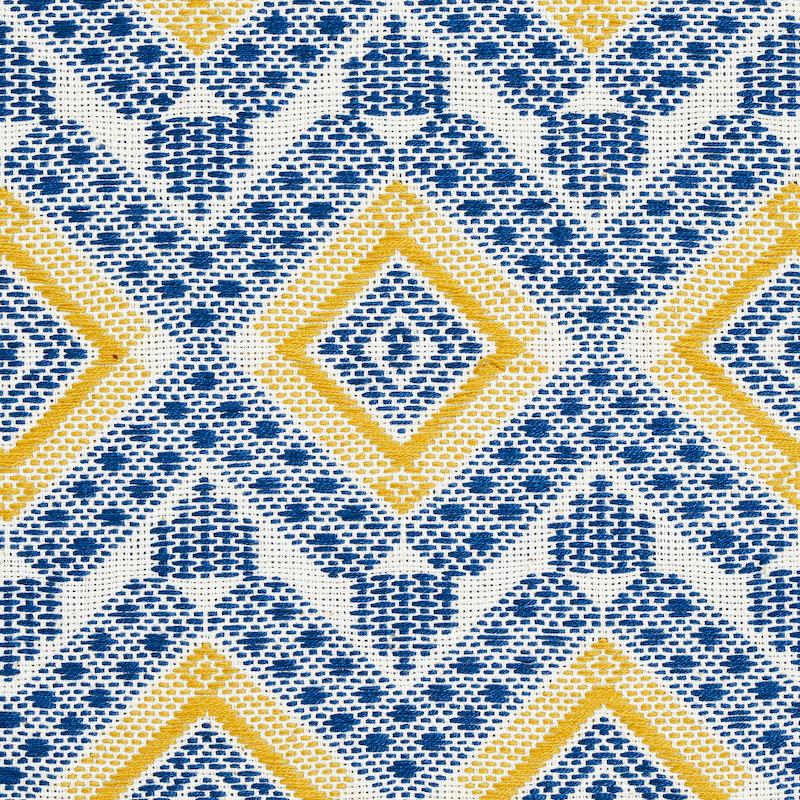 Schumacher Ocosito Hand Woven Blue Fabric