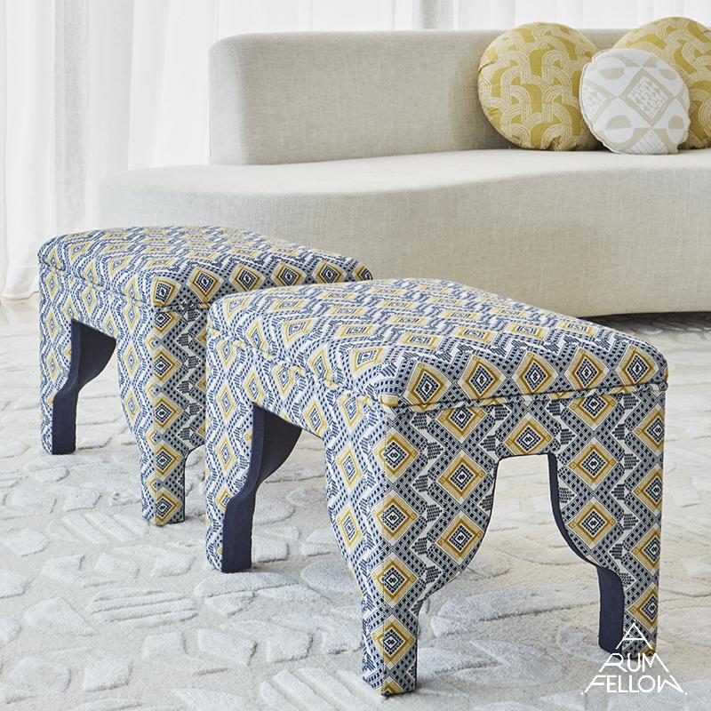 Schumacher Ocosito Hand Woven Blue Fabric