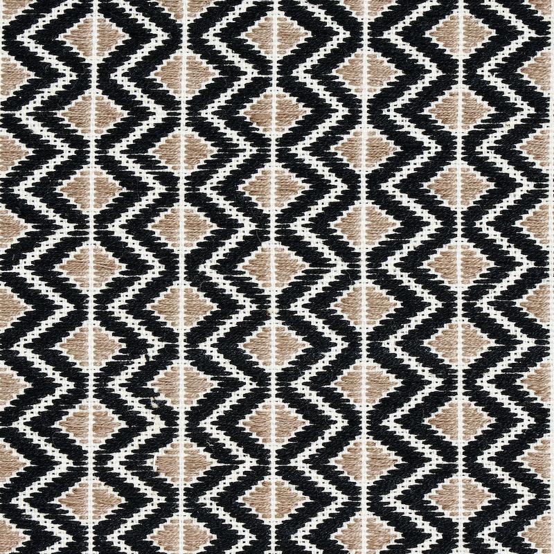 Schumacher Pinula Hand Woven Black Fabric