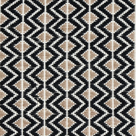 Schumacher Pinula Hand Woven Black Fabric