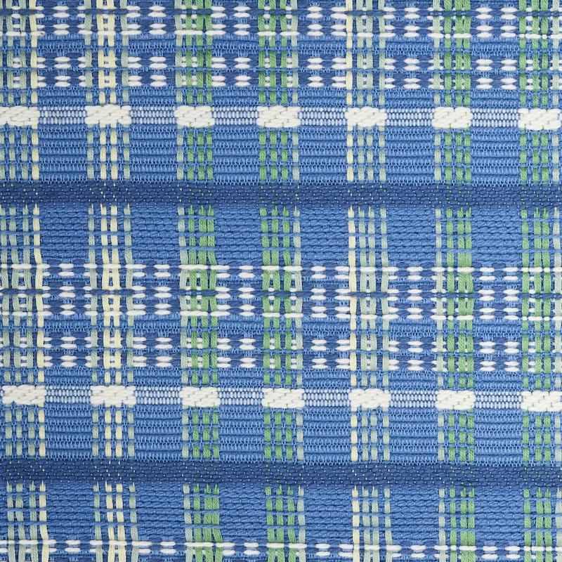 Schumacher Zealand Check Peacock Fabric