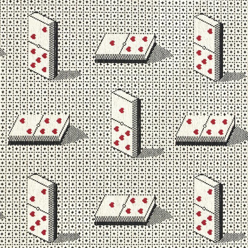 Schumacher Domino Pingl Black Fabric