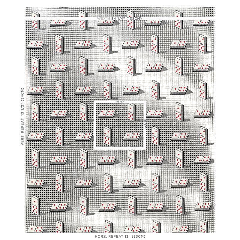 Schumacher Domino Pingl Black Fabric
