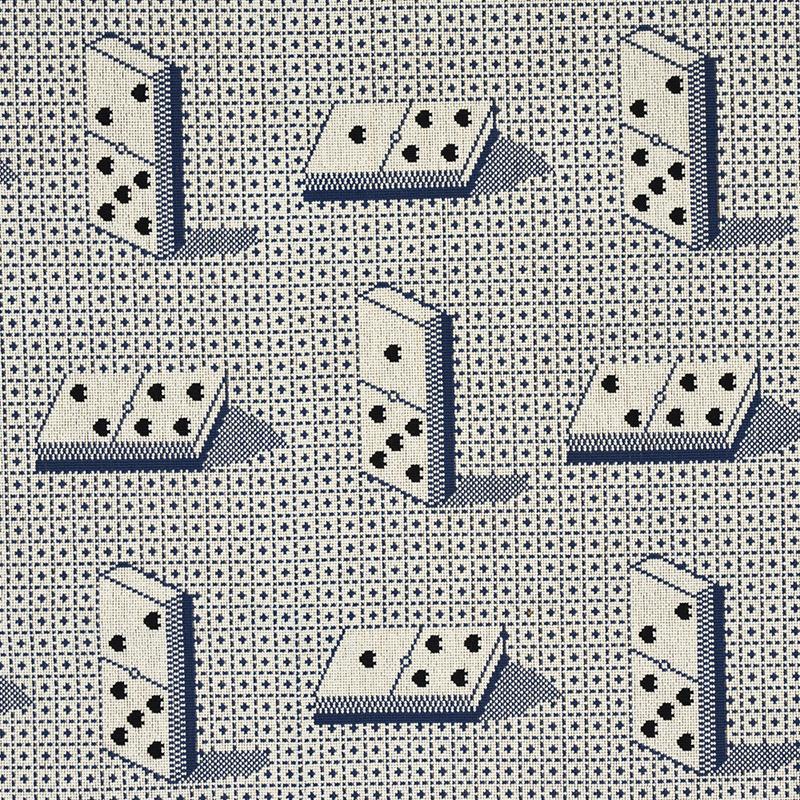 Schumacher Domino Pingl Blue Fabric
