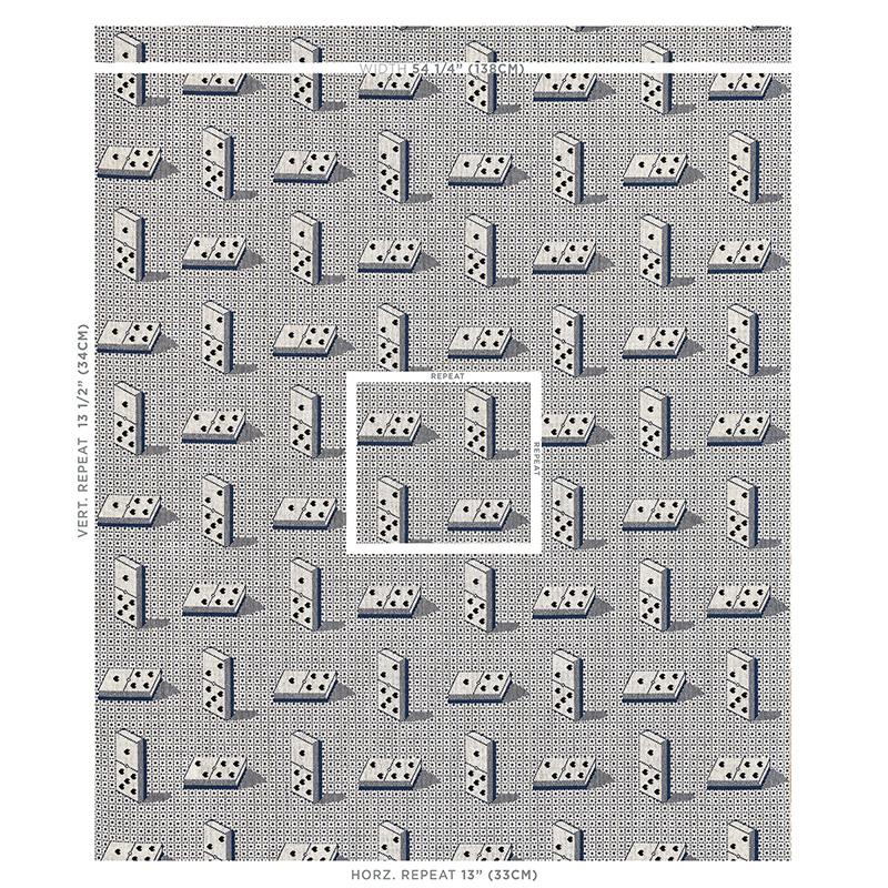 Schumacher Domino Épinglé Blue Fabric – DecoratorsBest