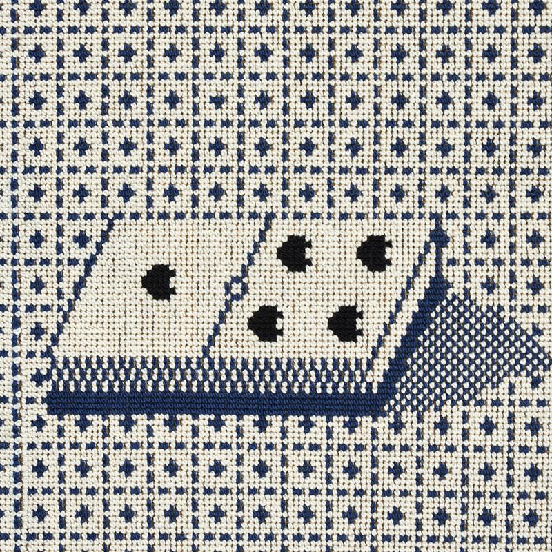 Schumacher Domino Pingl Blue Fabric