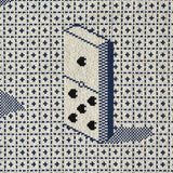 Schumacher Domino Pingl Blue Fabric