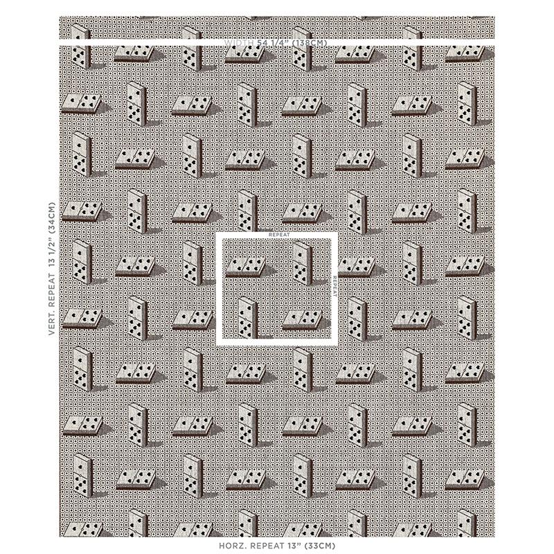 Schumacher Domino Pingl Brown Fabric