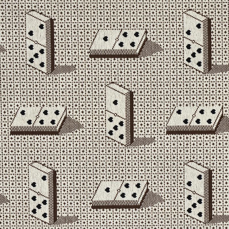 Schumacher Domino Pingl Brown Fabric