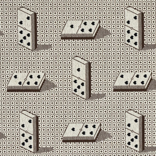 Schumacher Domino Pingl Brown Fabric