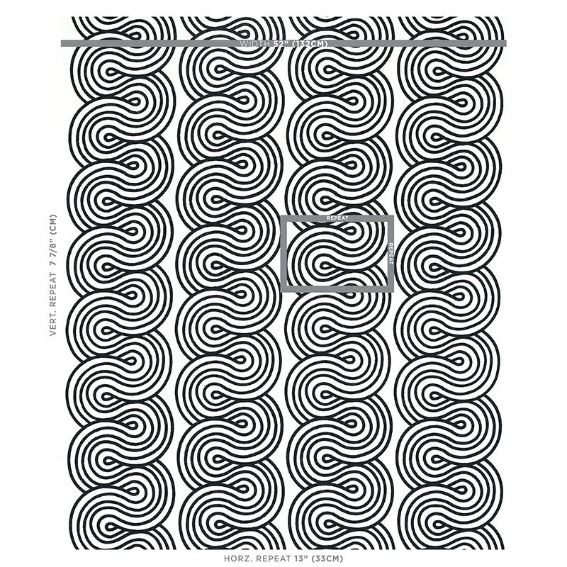 Schumacher Giraldi Embroidery Black Fabric