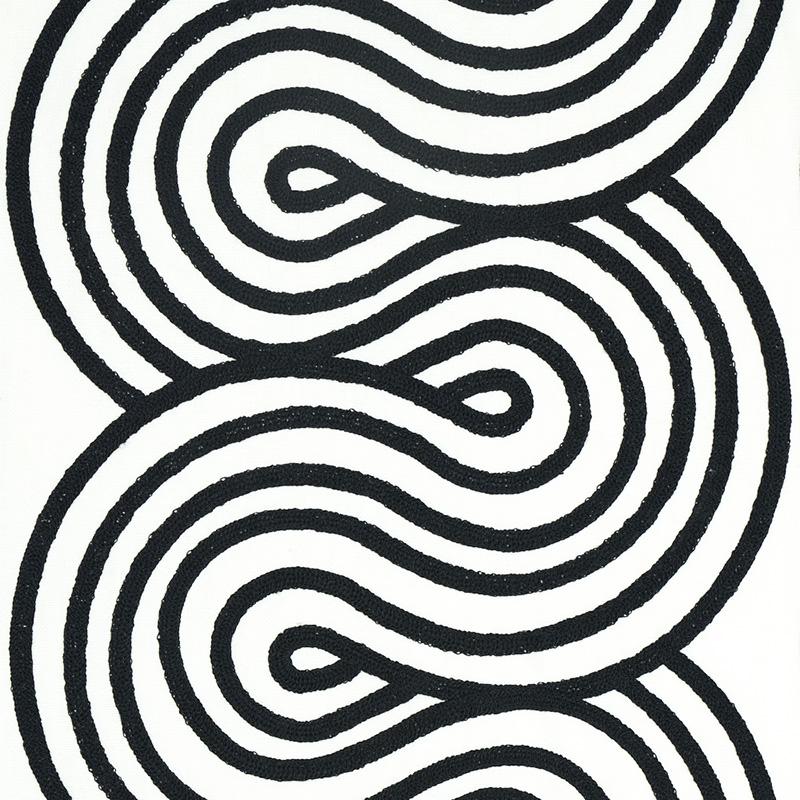 Schumacher Giraldi Embroidery Black Fabric