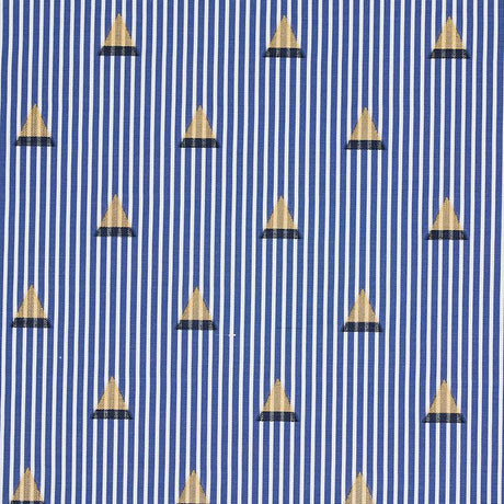 Schumacher Ludus Stripe Blue Fabric
