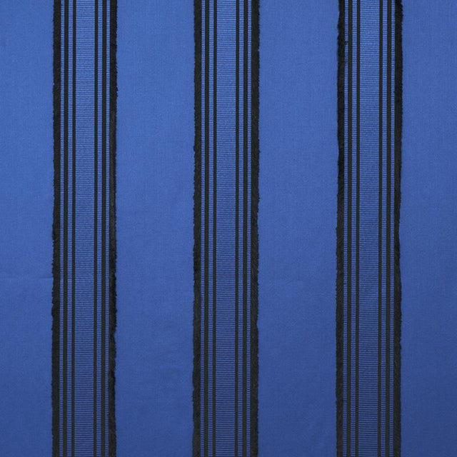 Schumacher Senza Satin Stripe Cobalt Fabric