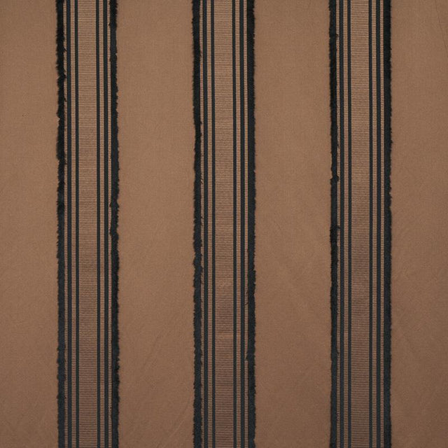 Schumacher Senza Satin Stripe Brown Fabric