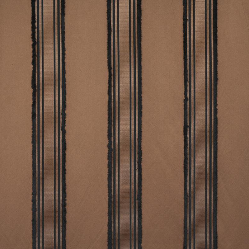 Schumacher Senza Satin Stripe Brown Fabric