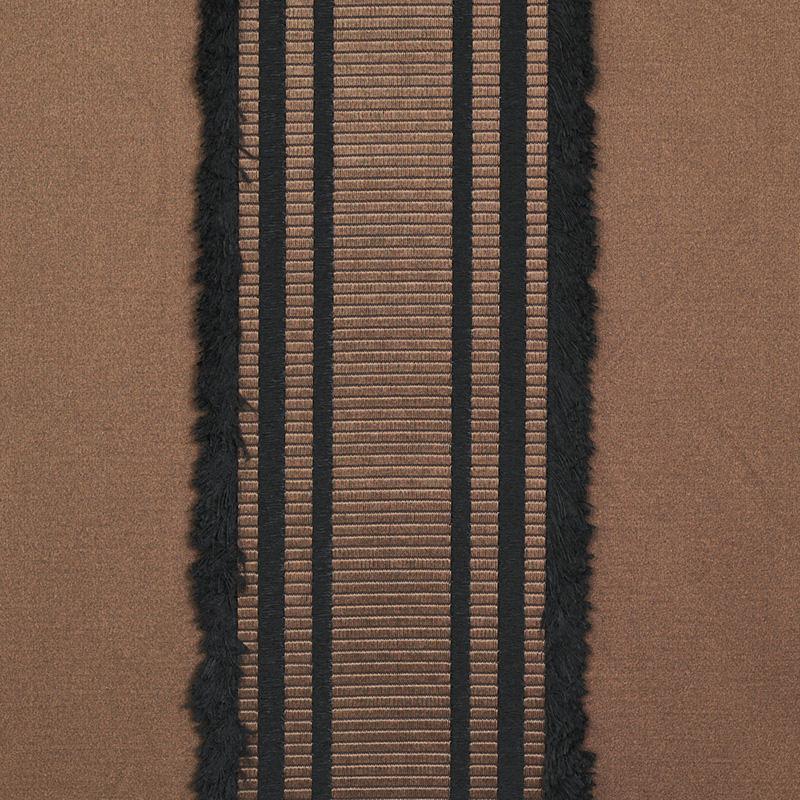 Schumacher Senza Satin Stripe Brown Fabric