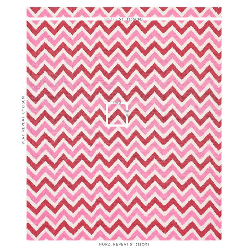 Schumacher Vedado Ikat Pink Fabric