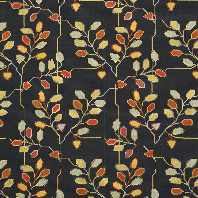 Schumacher Tumble Weed Pingl Soot Fabric