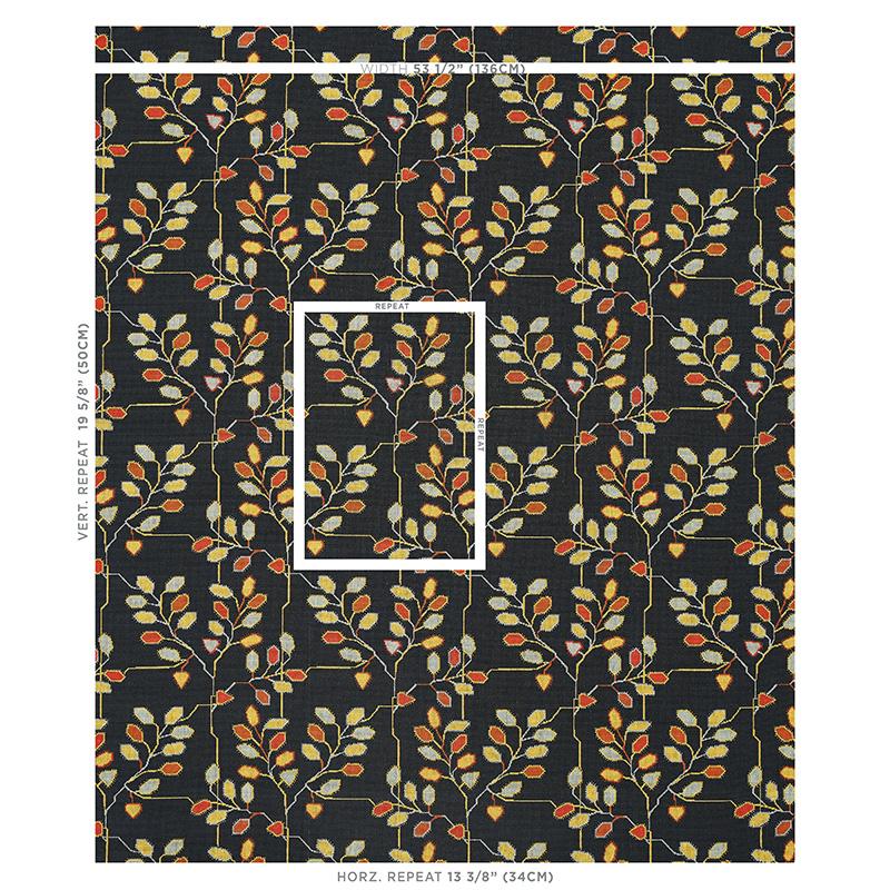 Schumacher Tumble Weed Pingl Soot Fabric