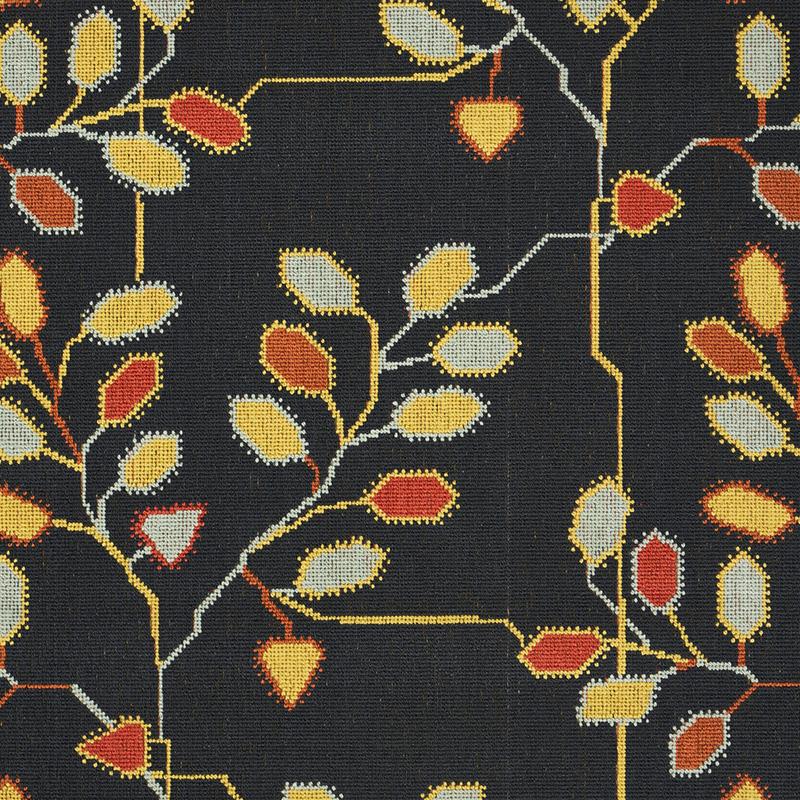 Schumacher Tumble Weed Pingl Soot Fabric