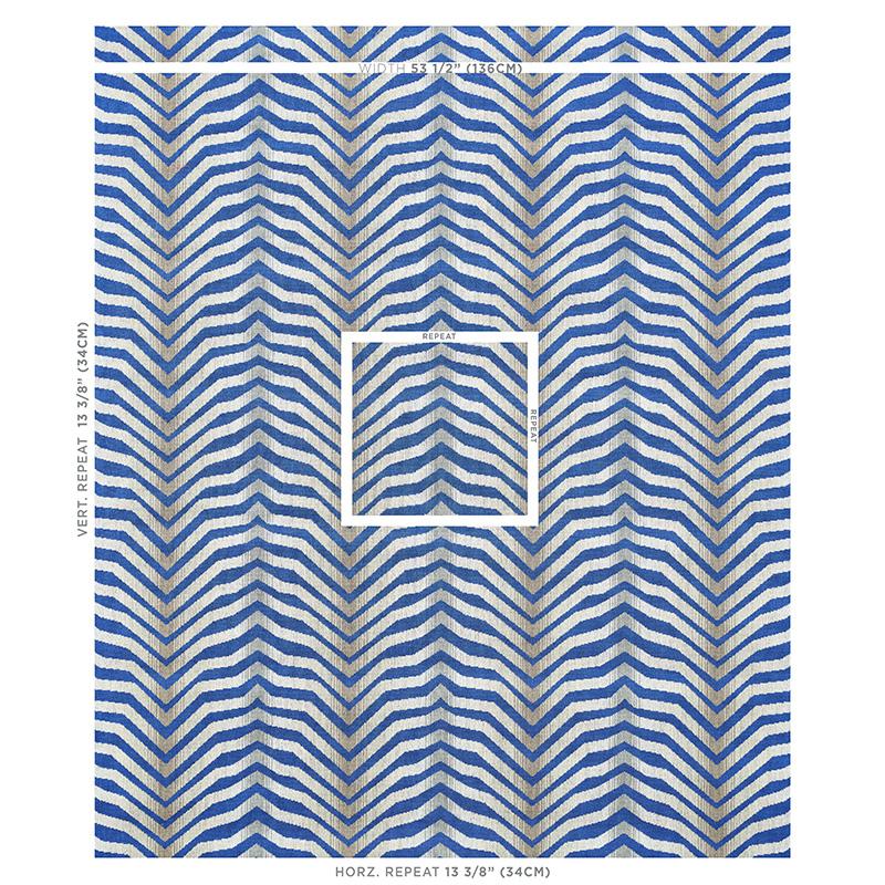Schumacher Arcure Pingl Cobalt Fabric