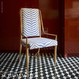 Schumacher Arcure Pingl Cobalt Fabric