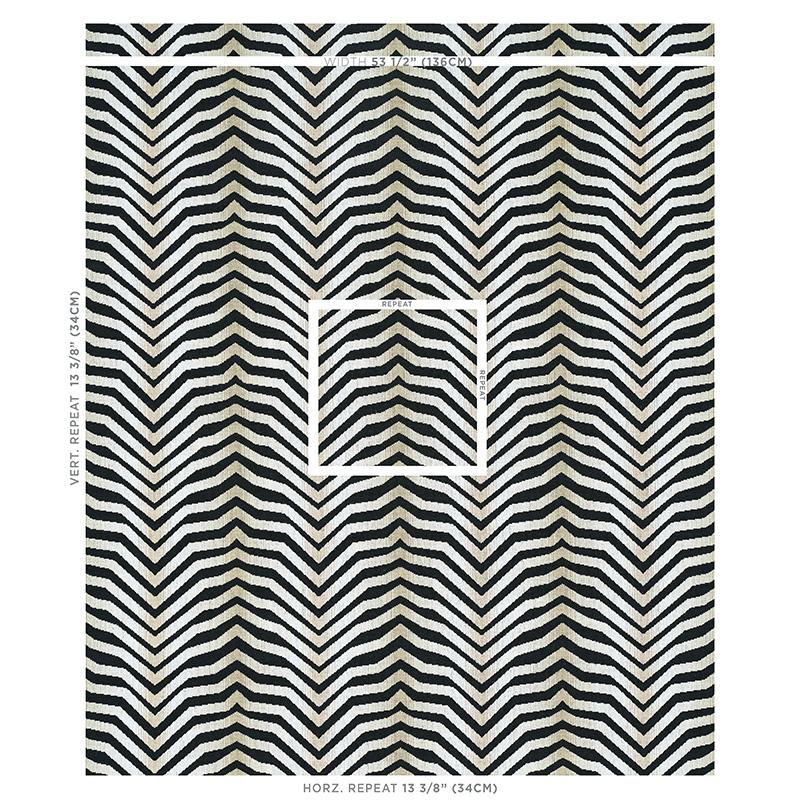 Schumacher Arcure Pingl Zebra Black Fabric