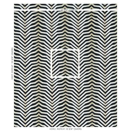 Schumacher Arcure Pingl Zebra Black Fabric