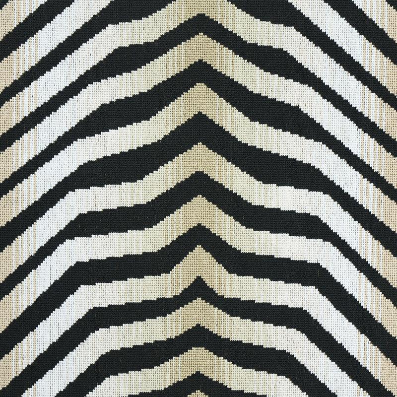 Schumacher Arcure Pingl Zebra Black Fabric
