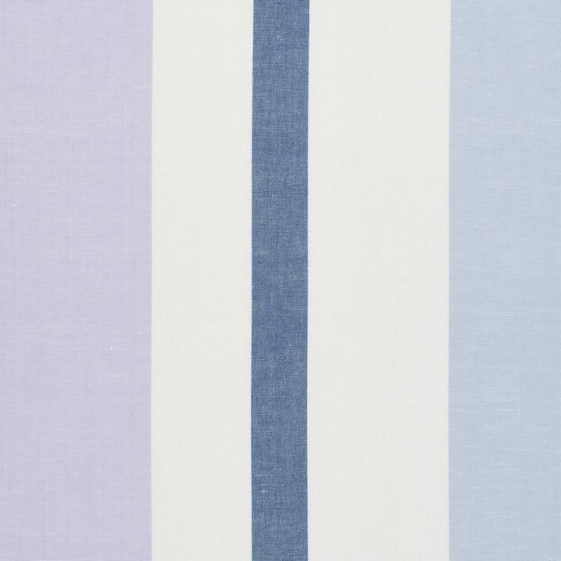 Schumacher Lolland Linen Stripe Lilac & Blue Fabric